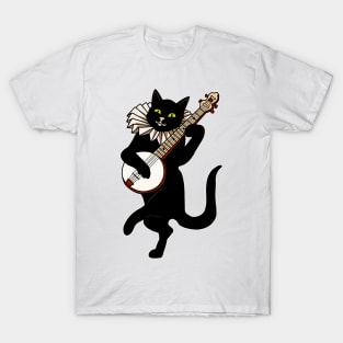 Vintage Cat Playing Banjo T-Shirt